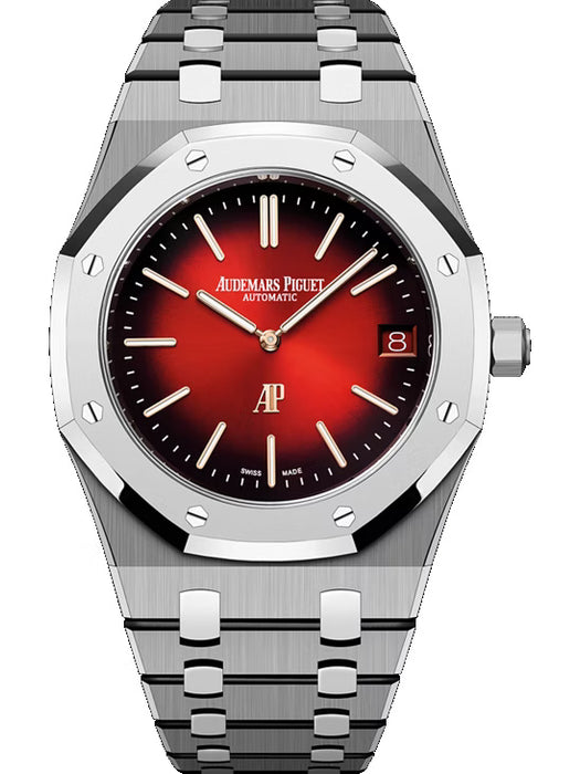 Audemars Piguet Royal Oak 16202XT.OO.1240XT.01 in titanium with smoked burgundy dial and BMG bezel.