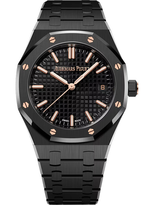 Audemars Piguet Royal Oak Selfwinding 77350CE.OO.1266CE.03.A in black ceramic with a black dial and black ceramic bracelet.