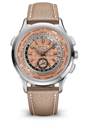 Patek Philippe 5935A-001 World Time Flyback Chronograph in Stainless Steel with Rose-Gilt Dial
