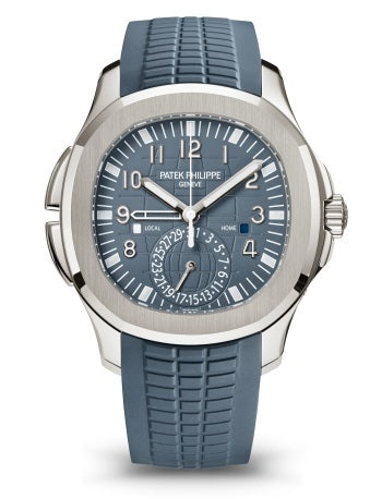 Patek Philippe Aquanaut 5164G-001 White Gold 40.8mm Opaline Blue-Gray Dial with Tropical Strap