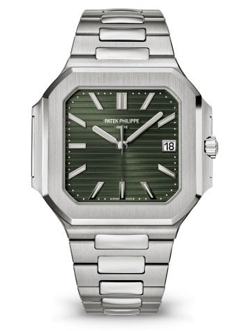 Patek Philippe Cubitus 5821/1A-001 Steel 45mm Sunburst Olive Green Dial with Steel Bracelet