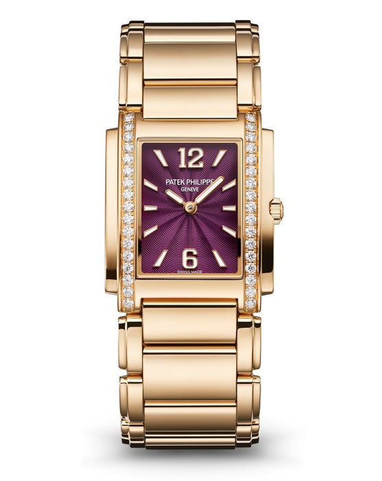 Patek Philippe Twenty~4 4910/1201R-010 Purple Dial Rose Gold Watch