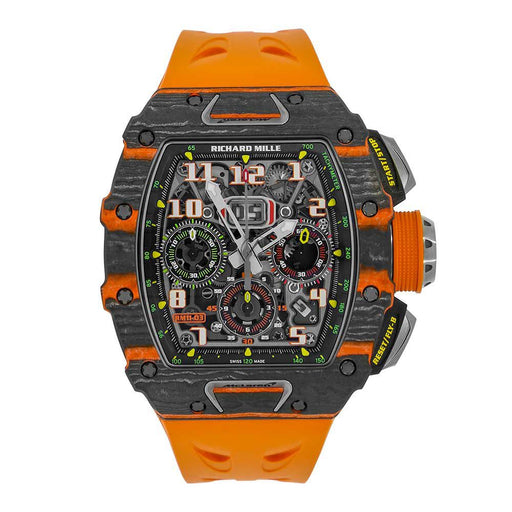 Richard Mille RM 11-03 McLaren Orange Carbon 50mm Skeleton Dial on Orange Strap