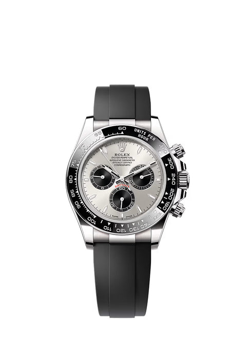 Rolex Cosmograph Daytona 126519LN in White Gold with Steel and Bright Black Dial on Oysterflex Bracelet