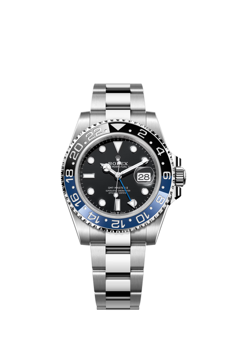 Rolex GMT-Master II 126710BLNR in stainless steel with black dial and blue/black bezel on Oyster bracelet