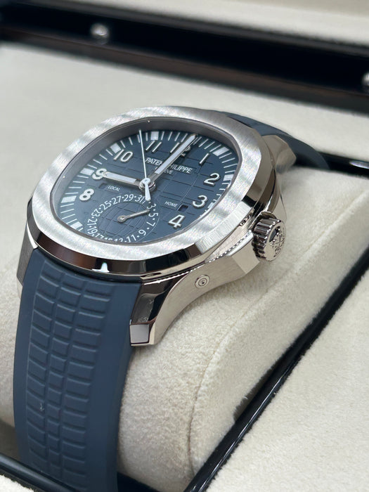 Patek Philippe Aquanaut 5968G-001 White Gold 42.2mm Blue Dial with Composite Strap