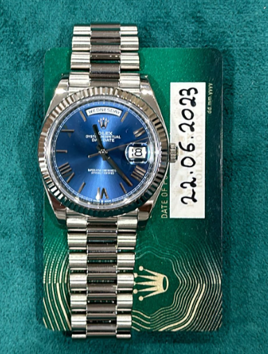 Day Date 40 228239 Blue Roman Dial President Bracelet