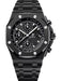 Audemars Piguet Royal Oak Offshore Chronograph 42mm in black ceramic with black Petite Tapisserie dial and ceramic bracelet.