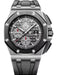 Audemars Piguet Royal Oak Offshore Chronograph in titanium with slate grey “Méga Tapisserie” dial and grey rubber strap.