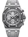 Audemars Piguet Royal Oak Offshore 26470IO.OO.A006CA.01 in titanium with 42mm grey dial and two-tone grey rubber strap.