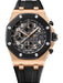 Audemars Piguet Royal Oak Offshore Chronograph 42mm in 18-carat pink gold with anthracite grey Méga Tapisserie dial and black rubber strap.