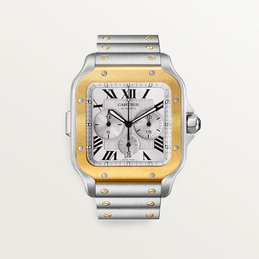 Cartier Santos de Cartier Chronograph W2SA0008 Yellow Gold & Stainless Steel Watch

