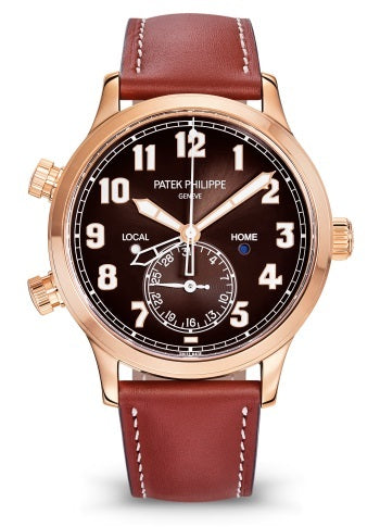 Patek Philippe Complications 5524R-001 in Rose Gold with Brown Sunburst Dial, Front View