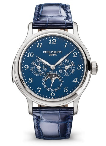 Patek Philippe Grand Complications 5374G-001 in White Gold with Blue Grand Feu Enamel Dial, Front View