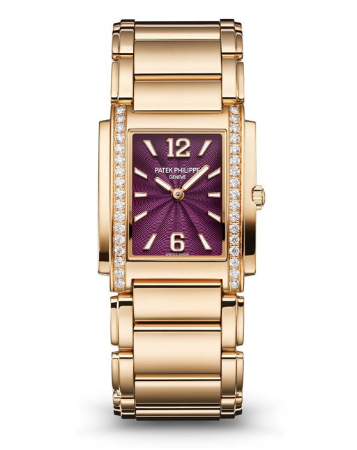 Patek Philippe Twenty~4 4910/1201R-010 Purple Dial Rose Gold Watch