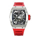 Richard Mille RM 010 White Gold 48mm Skeleton Dial Luxury Watch with Rubber Strap

