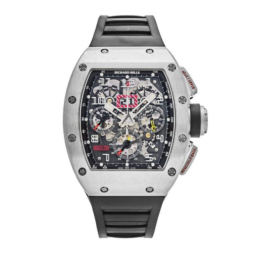 Richard Mille RM 011 Titanium 50mm Skeleton Dial Luxury Watch with Rubber Strap

