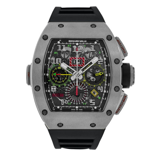 Richard Mille RM 11-02 Titanium 50mm Skeleton Dial Luxury Watch with Rubber Strap

