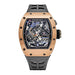 Richard Mille RM 30-01 Rose Gold 50mm Skeleton Dial Luxury Watch with Rubber Strap

