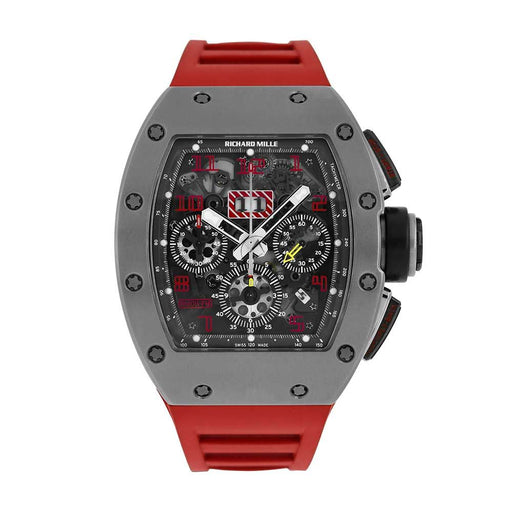 Richard Mille RM 011 Titanium Sand Blast Edition Skeleton Dial 45mm Red Strap