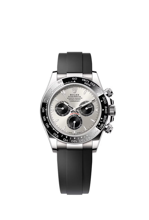 Rolex Cosmograph Daytona 126519LN in White Gold with Steel and Bright Black Dial on Oysterflex Bracelet
