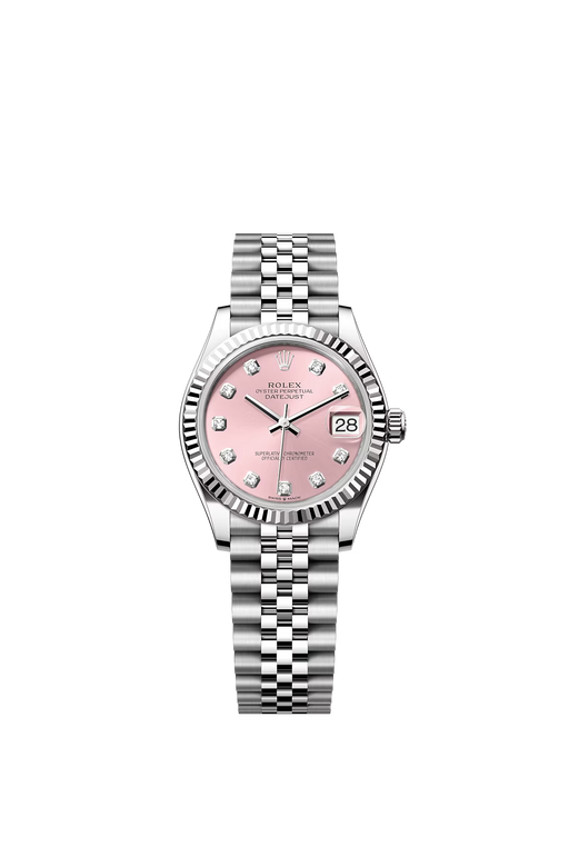 Rolex Datejust 278274 31mm White Gold and Stainless Steel watch with pink diamond-set dial and Jubilee bracelet