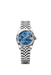 Rolex Datejust 278274 31mm Azzurro blue floral motif diamond dial watch with white gold bezel and Jubilee bracelet

