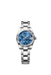 Rolex Datejust 278274 Azzurro blue floral motif diamond dial watch in stainless steel and white gold with Oyster bracelet

