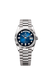 Rolex Day-Date 128239 36mm White Gold with Blue Ombré diamond dial and fluted bezel

