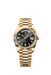 Rolex Day-Date 228238 40mm yellow gold watch with black diamond-set dial and President bracelet

