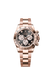 Rolex Daytona 126505 in rose gold with Sundust and black diamond-set dial on an Oyster bracelet.

