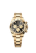 Rolex Daytona 126508 in yellow gold with 40mm black and golden diamond-set dial and Oyster bracelet.

