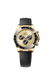 Rolex Daytona 126518LN in 18 kt yellow gold with 40mm golden and black dial, black Cerachrom bezel, and Oysterflex bracelet.