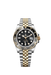 Rolex GMT-Master II 126713GRNR in Yellow Rolesor with black dial and grey/black ceramic bezel on Jubilee bracelet

