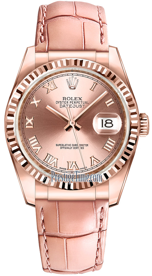 Rolex Datejust 36mm Everose Gold 116135 Pink Roman