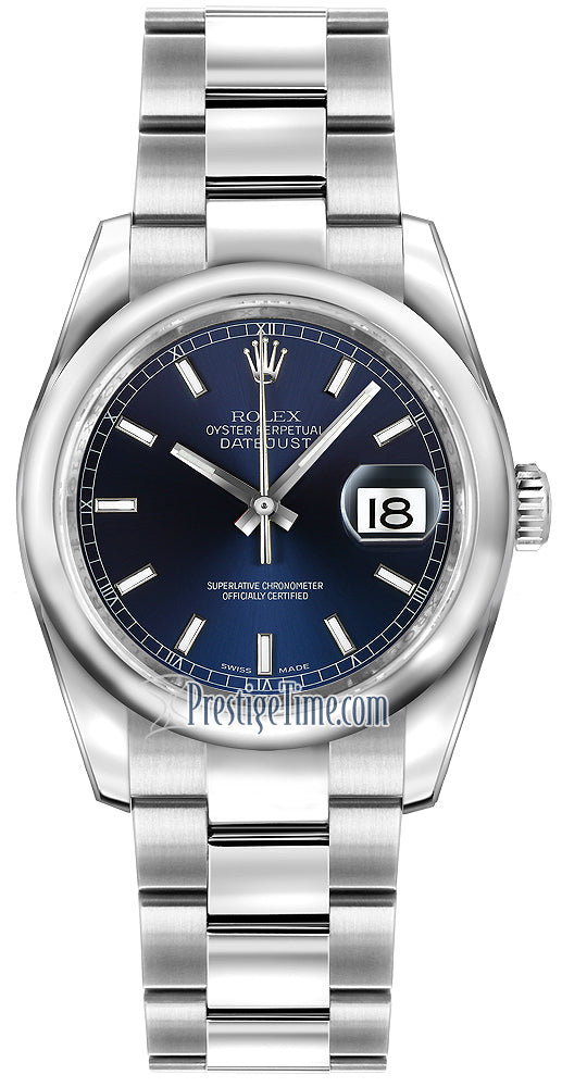 Rolex Datejust 36mm Stainless Steel 116200 Blue Index Oyster