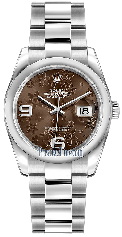 Rolex Datejust 36mm Stainless Steel 116200 Bronze Floral Oyster