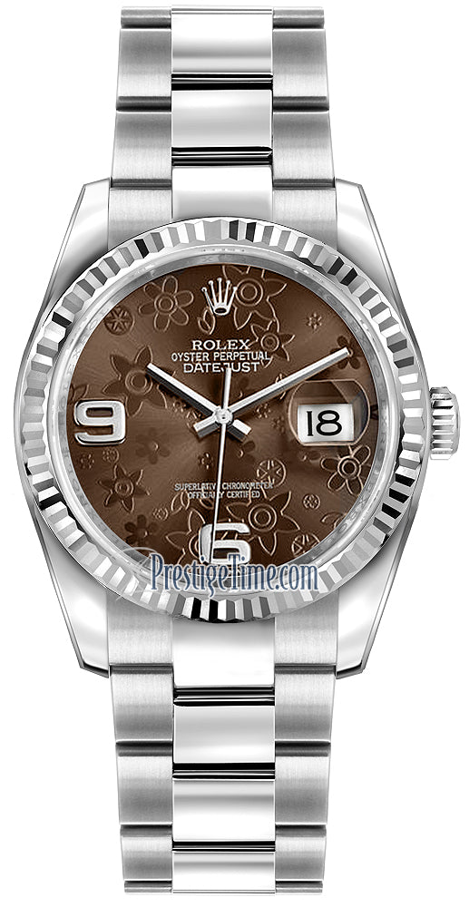 Rolex Datejust 36mm Stainless Steel 116234 Bronze Floral Oyster