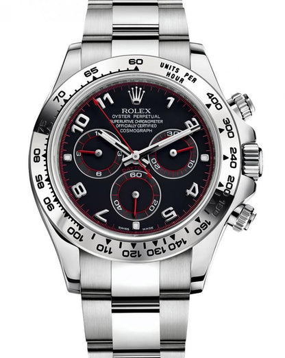 ROLEX COSMOGRAPH DAYTONA 18KT WHITE GOLD Black Arabic DIAL 116509