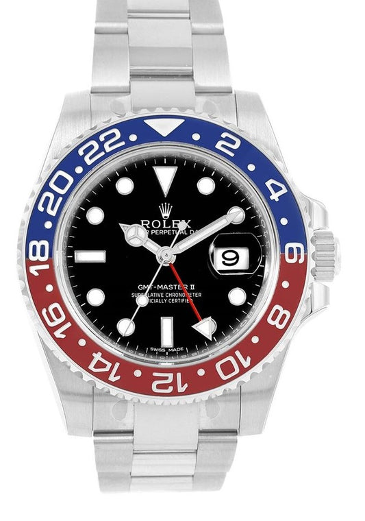 Rolex GMT-Master II Automatic 18kt White Gold PEPSI Bezel Black Dial 116719