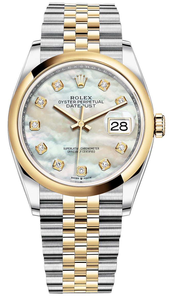 Rolex Datejust 36mm Stainless Steel and Yellow Gold 126203 MOP Diamond Jubilee