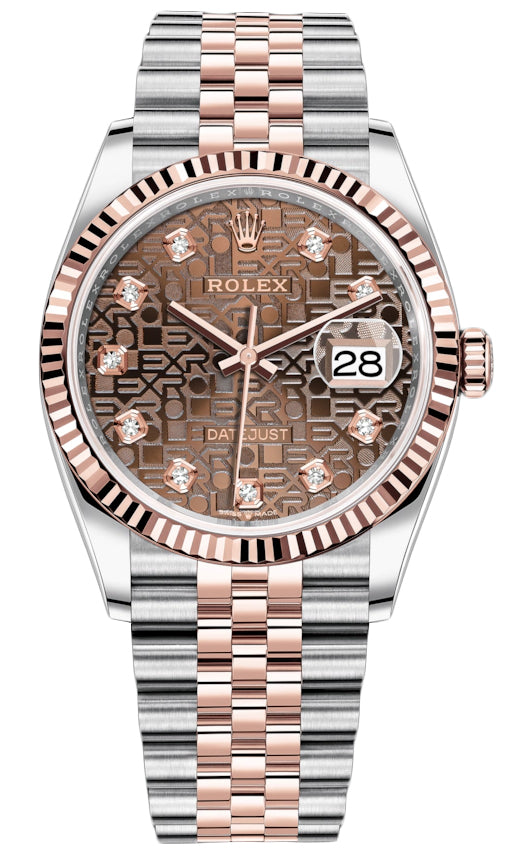 Rolex Datejust 36mm Stainless Steel and Rose Gold 126231 Jubilee Chocolate Diamond Jubilee