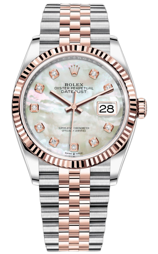 Rolex Datejust 36mm Stainless Steel and Rose Gold 126231 MOP Diamond Jubilee