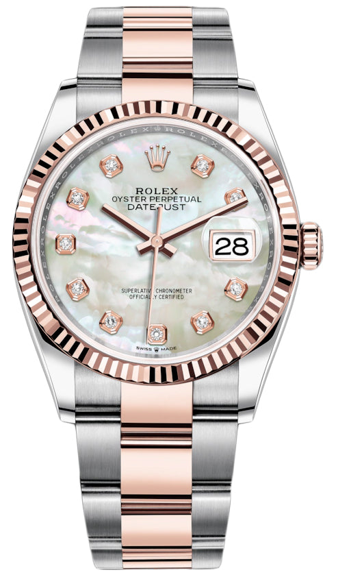 Rolex Datejust 36mm Stainless Steel and Rose Gold 126231 MOP Diamond Oyster