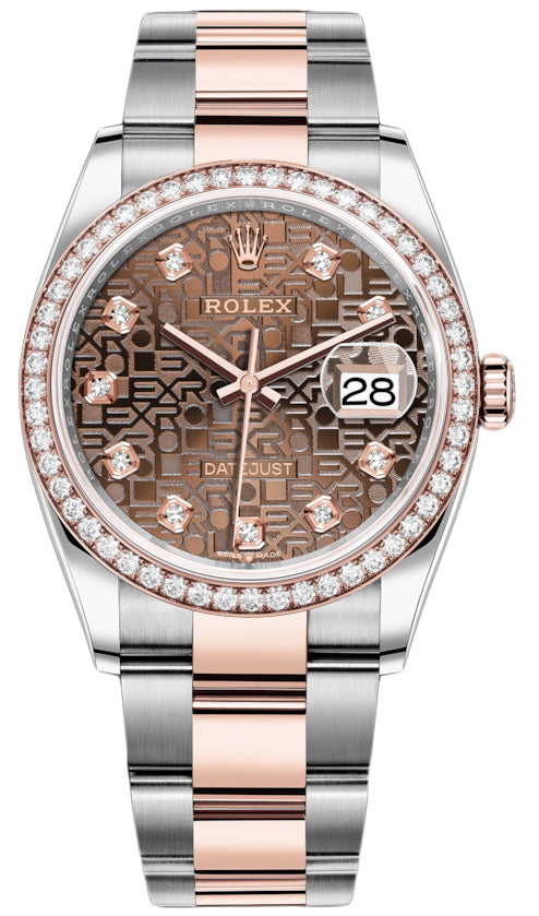 Rolex Datejust 36mm Stainless Steel and Rose Gold 126281RBR Jubilee Chocolate Diamond Oyster