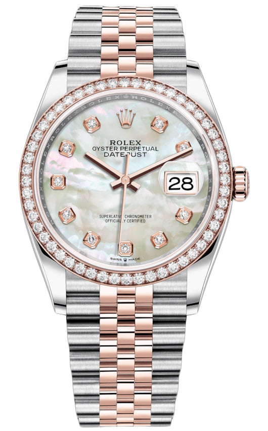 Rolex Datejust 36mm Stainless Steel and Rose Gold 126281RBR MOP Diamond Jubilee