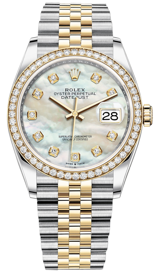 Rolex Datejust 36mm Stainless Steel and Yellow Gold 126283RBR MOP Diamond Jubilee