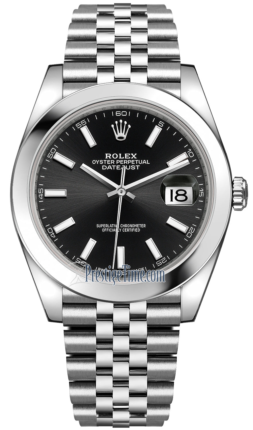 Rolex Datejust 41mm Stainless Steel 126300 Black Index Jubilee