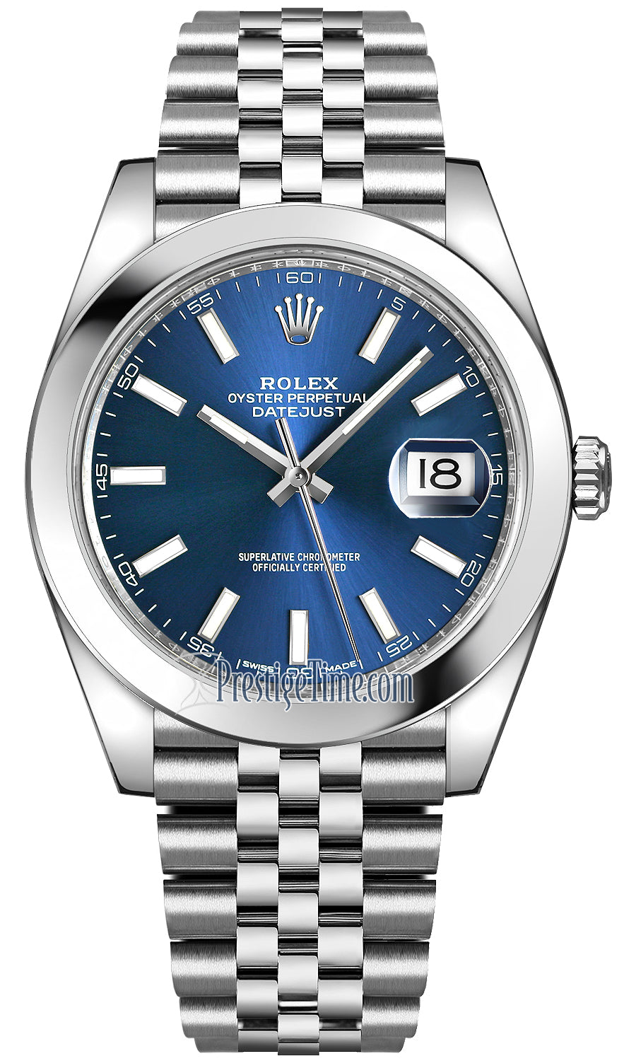 Rolex Datejust 41mm Stainless Steel 126300 Blue Index Jubilee