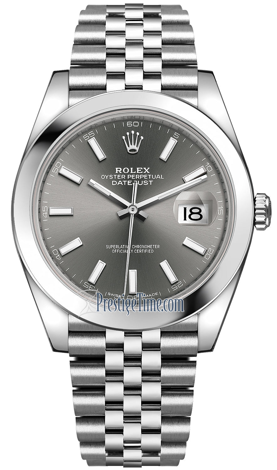 Rolex Datejust 41mm Stainless Steel 126300 Dark Rhodium Index Jubilee